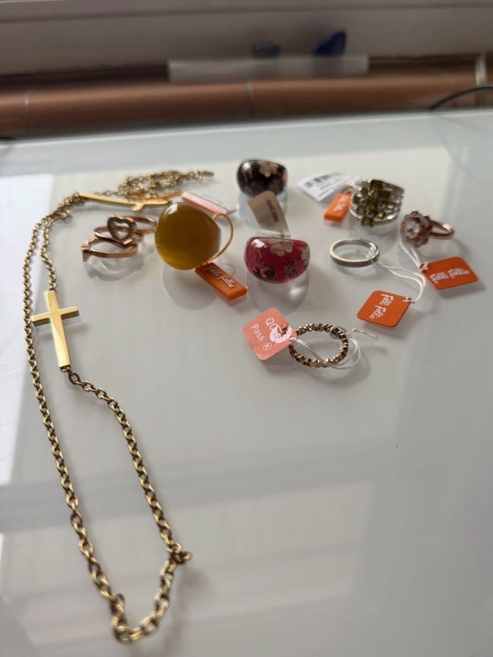 Lot of Folli Follie Jewelry 8 Rings 1 Necklace NWT
